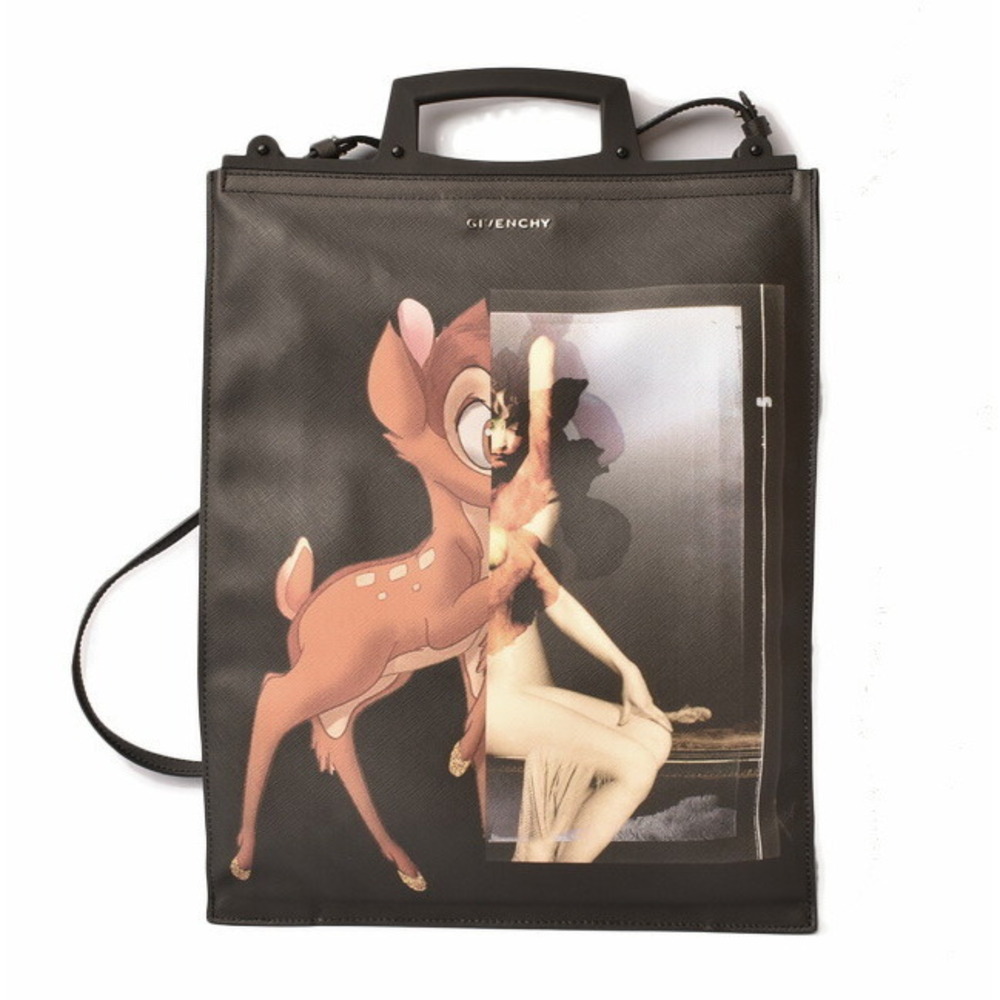 Givenchy Bambi Iconic Disney Collaboration Shoulder Bag Tote Black